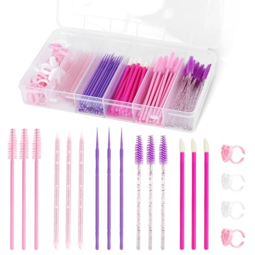 MAYCREATE® Makeup Tools for Women, Eyebrow Brush, Mascara Brushes, Lipstick Applicators, Eyeshadow Applicators and Eye Liner Brush Combo, Disposable Travel Makeup Tool Kit