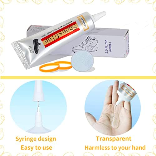 Shoe Glue Shoe Sole and Upper Repair Adhesive 60ml Clear Waterproof for bonding Broken Leather Shoes, Sneakers, Cloth Shoes, Boots, Leather Goods