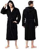 NY Threads Morgenmantel für Männer mit Kapuze, Kuschelig weich, Loungewear und Nachtwäsche...