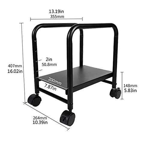 Soporte para CPU portátil con ruedas bloqueables, soporte móvil para torre de PC de acero, porta CPU con capacidad de carga de 28 kg, tamaño único miniatura 2