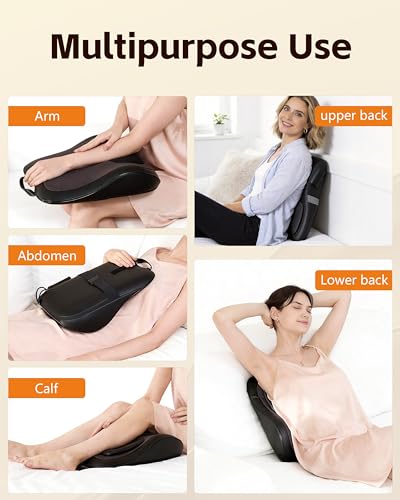 Image of Back Massager With Heat, Pain Relief For Deep Tissue,3D Lower Back Massager | Electric Up&Down Kneading Massage Pillow For Back, Neck, Shoulder, Leg,Birthday Christmas For Women Men Gifts,Home Office Use