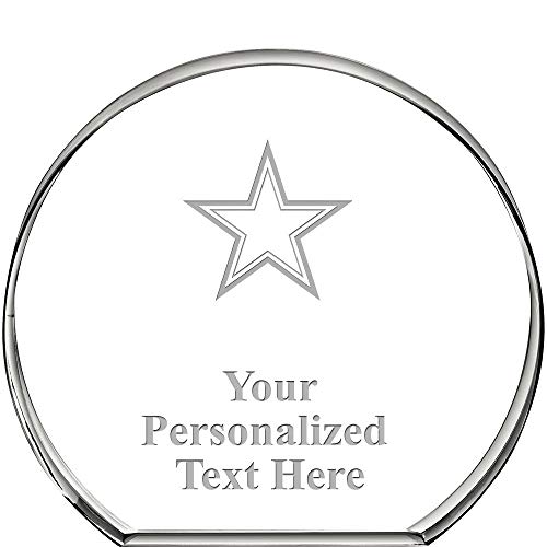 Star Standing Circle Paperweight, Custom Engraved Star Crystal Paperweight Gift