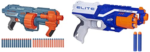 Image of Nerf Elite 2.0 Shockwave Rd-15 Toy Blaster, Official 30 Darts, Rotating Drum Disruptor Elite Toy Blaster, Includes 6 Darts, Multicolour,Foam Dart Blaster