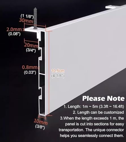 Customizable 4m White Curtain Pelmet Panel - Decorative Valance for Ceiling Mount, Aluminum Alloy Curtain Box, No Tracks Required, Stylish Home Décor Solution