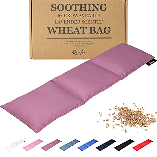 Vetepåse för smärtlindring, stor och lugnande värmeförpackning, kan värmas i mikrovågsugn, värmedyna med vete och lavendel, uppvärmd halsvärmare som lindrar mensvärk, smärta i nacke, axlar och rygg