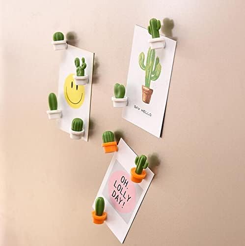 DBOO 6 Pack Cactus Strong Magnets for Fridge 3D mini Fridge Magnets, Cute Decor Magnets for Whiteboard and Fridge, Creative Magnetic Stickers(Orange)