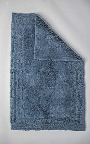 Grund Puro Series 100% Organic Cotton Reversible Bath Rug, 21-inch by 34-inch, Sea Blue