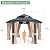 AMERLIFE 13X15FT Hardtop Gazebo, Hexagon Metal Patio Gazebo, Double Tiered Patio Pavilion with Aluminum Foot, Dual Rails, Ceiling Hook and Bench for Patio, Garden, Backyard Shade