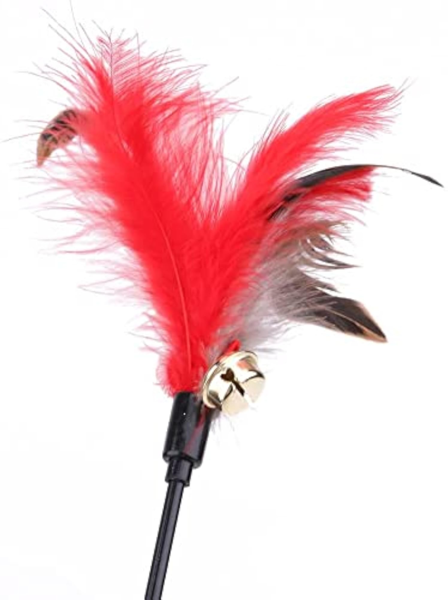 Cat Wand Teaser Toy with Feather & Fur Balls, Set of 2
