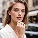 JewelryWe Womens Square Ring Watch: Adjustable Stainless Steel Stretch Band Sparkling Diamond Case 3 Sub-dials Quartz Analog Finger Watches