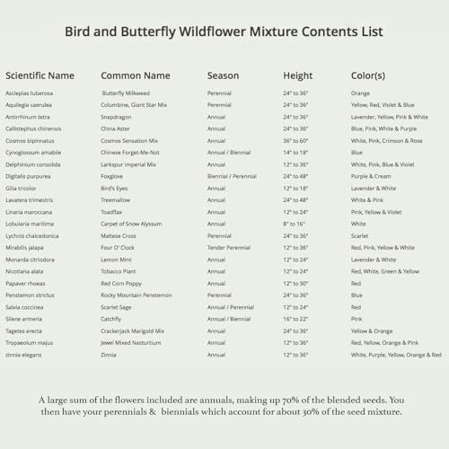image for Seed Needs Wildflower Seeds Butterfly and Hummingbird Seed Mix 2 Ounce