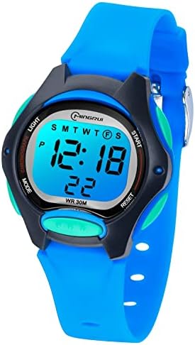 Digital Kids Watches for Girls Boys,7 Colors Waterproof Children Watches Outdoor Sports Multi-Functional Wristwatches with Alarm Stopwatch Week Watch for Teenagers