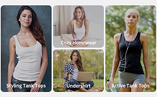Beautyin Women'S Tank Tops 2-Pack Soft Layering Wide Shoulder Straps For Leisure thumb #5