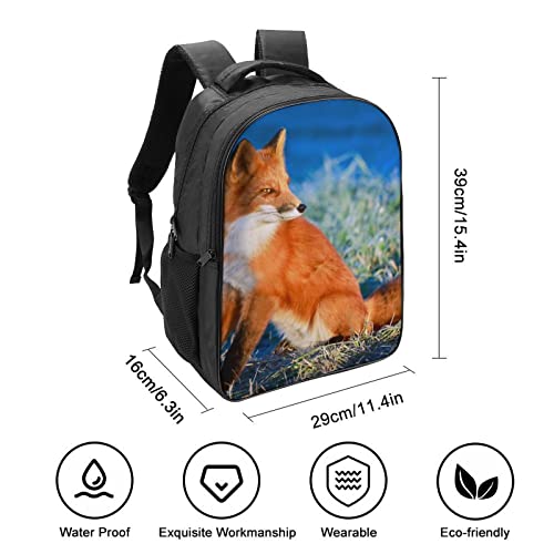 Mochila escolar de zorro con efecto 3D cool y gran capacidad 2