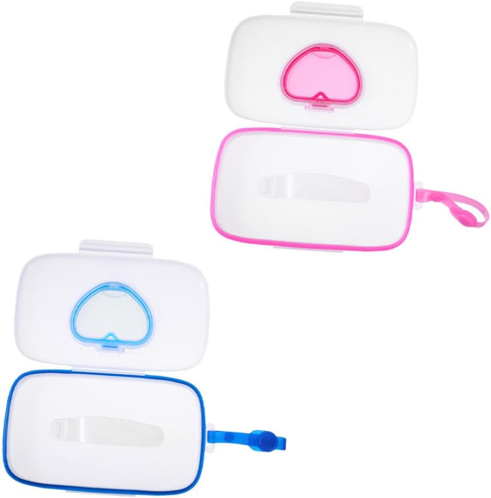 ERINGOGO 2pcs Portable Wet Tissue Storage Case Cute Assorted Holder for Travel Material Wipes Dispenser for Outdoor Use