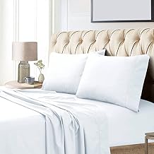 Tribeca Living Egyptian Cotton Sateen 800 Thread Count 24" Deep Pocket Sheet Set Cal King White