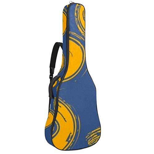Housse de guitare acoustique avec poignée rembourrée et bandoulière pour guitare avec rotation dorée - Les Beatles, Paul McCartney, John Lennon, RIngo Starr, George Harrison Housse de guitare acoustique avec poignée rembourrée et bandoulière pour guitare avec rotation dorée