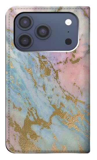 Étui flip iPhone 17 Pro housse portefeuille anti-rayure marbre - 2