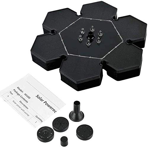 ACEWD Zonne-energie waterpomp, zonne-energie fontein pomp met LED-verlichting 2,4/3W hogere efficiëntie zonne-fontein waterpomp kit drijvende fontein pomp voor vogelbad tuin vijvers decoratie - Image 7