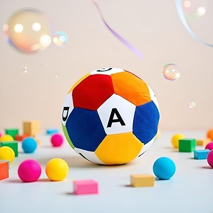 Stuffed Soft Toy Plush for Kids Baby Boy Girl Birthday Ball Soft Toy Stuffed Plush Ball Kids Birthday Gift 25 cm (ABCD) 1