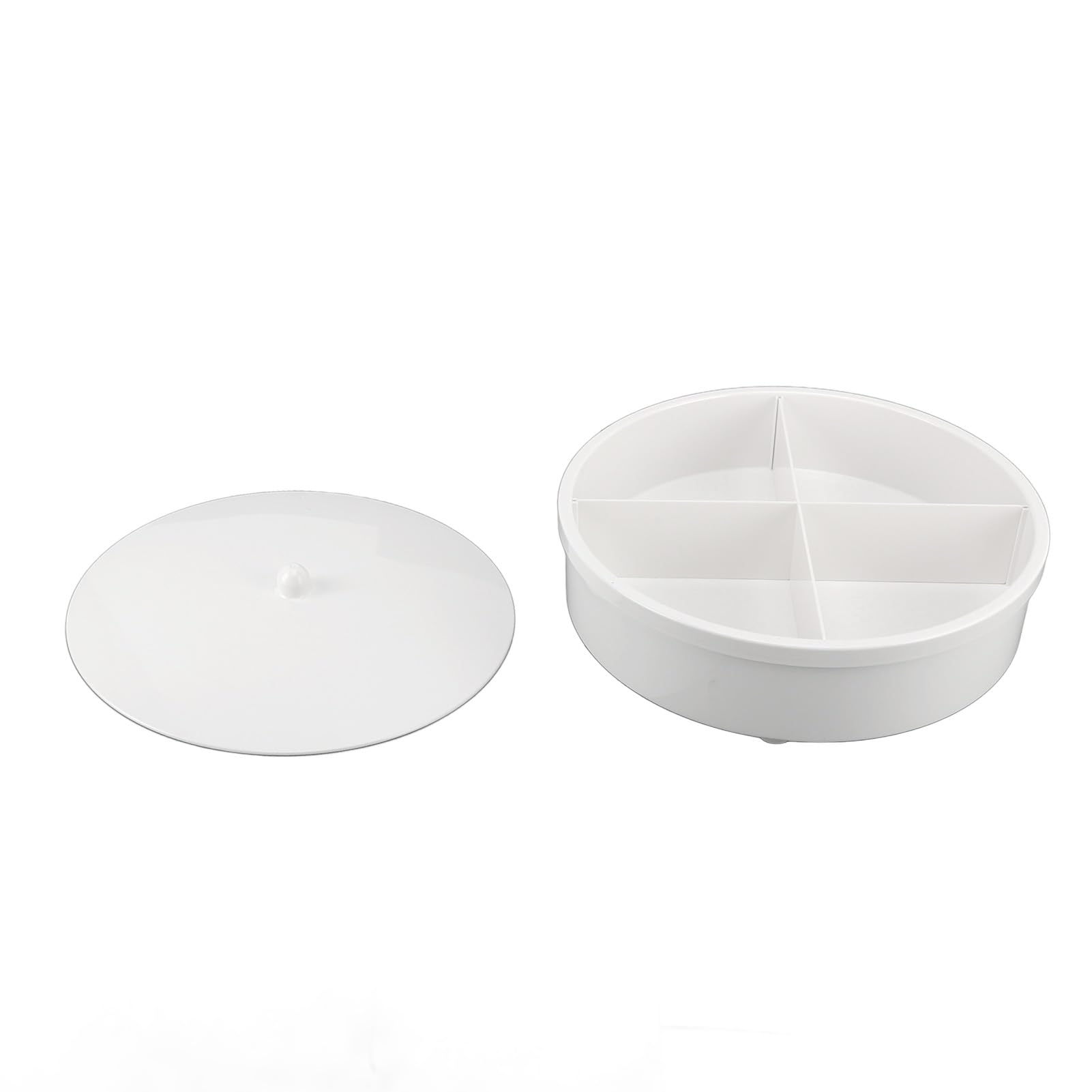 Bandeja de almacenamiento giratoria con tapa, organizador giratorio de 360 ​​grados, bandeja organizadora de Perfume, Caja de almacenaje para maquillaje y especias de escritorio