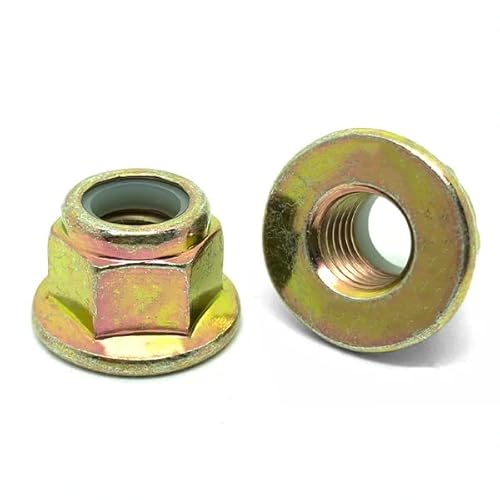 Boltsandnuts M6CNFN10Y-40 Pieces) M6-1.0 Class 10 Nylon Insert Hex Flange Lock Nuts Zinc Yellow cover