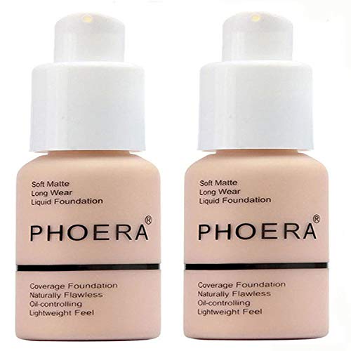 2pcs 30ml Soft Matte Full Coverage Liquid Foundation Brighten Highlighting Matte Oil Control