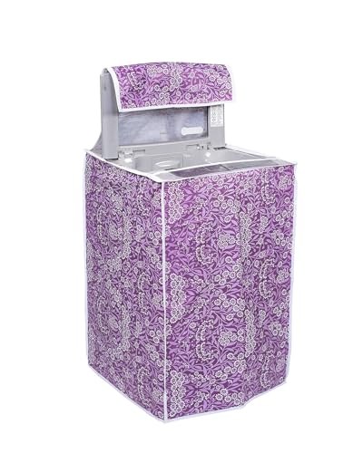 Image of Classic Top Load Washing Machine Cover Suitable for Godrej 6 Kg, 6.5 Kg, 7 Kg, 7.5 Kg (57cmsX56cmsX86cms, Purple Flower, Medium)