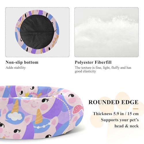 Lit pour chien et chaton licornes violettes XS moelleux pour petit animal - 6