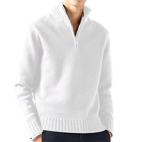 Casual Thickened Cable Knitted Sweaters for Mens Cardigan Mock