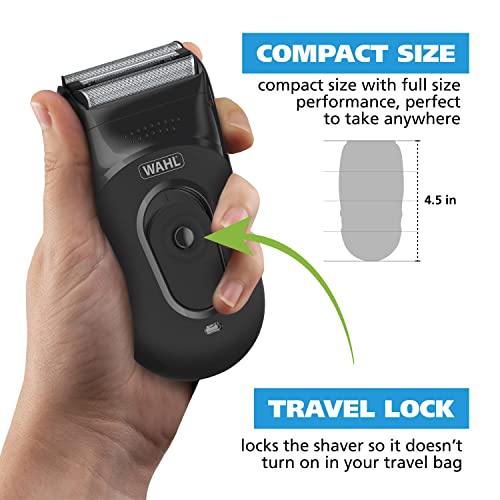 Wahl Compact Rechargeable Lithium Ion Shaver Kit with Hygienic Rinseable Foils & Cutter Bar with Dual Flexible Foils That Move with The Contours of Your Face - 7065 by Wahl - Image 3