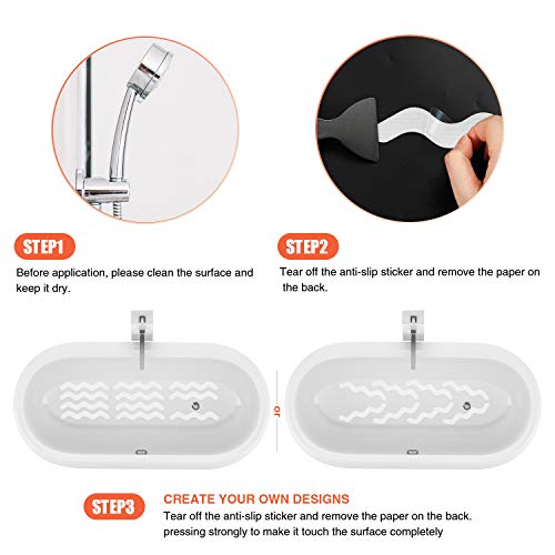 Secopad Patented Anti Slip Shower Stickers 24 Pcs Safety Bathtub Strips Adhesive Decals With Premium Scraper For  Bath Tub Shower Stairs Ladders Boats (White) #TOP4