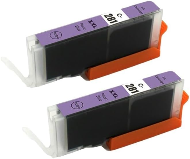 PGI-280 CLI-281 PGI280XL cli281 Ink Cartridge Compatible for Can-on, Suit for PIX-MA TS8320 TS9120 TS8120 TS8220 Inkjet Printer(2pcs-Photo Bule)