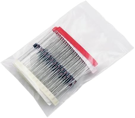 Pack of 100pc Assorted Sizes Diodes Straight Pin Diodes Components 1N4148 1N4007 FR107 1N5408 FR207 1N5819 1N5399 1N5822 Diode Assortment - 5