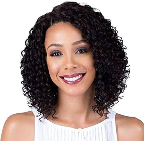 Perruque cheveux humains bouclés Afro 360 - Cheveux naturels 38 cm pour femme noire