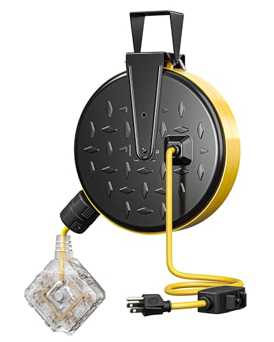 DEWENWILS 30 ft Retractable Extension Cord Reel