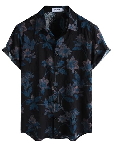Image of VATPAVE Mens Casual Hawaiian Floral Shirts Short Sleeve Button Down Tropical Shirts Beach Summer Shirts