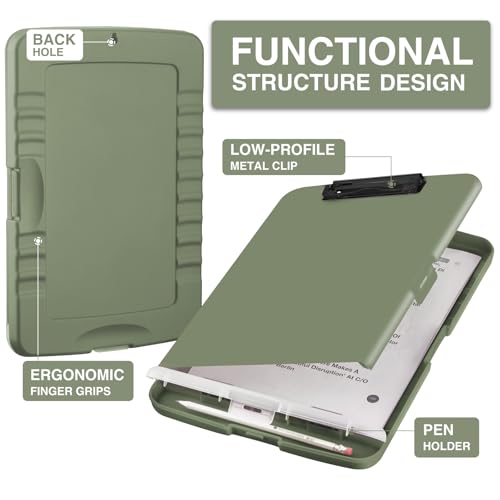 image for Sooez Clipboard with Storage, High Capacity Nursing Clipboard with Pen
