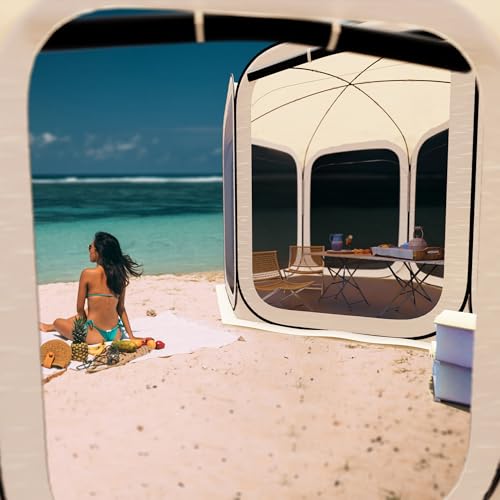 HOOYEAH Pop-up Screen House Tent, Portable Screen Room Camping Canopy， Instant Screen Tent Ultimate Outdoor Shelter with Carry Bag for Patio, Backyard, Garden and Outdoor Activities, 10x10 by HOOYEAH - Image 5