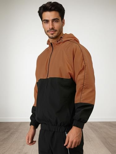 Image of CHKOKKO Sunscreen Jacket for Men Windcheater Hooded Zipper Sports Jacket | UV Protection | Sun Protective | Lightweight Water Resistant | Riding Biker | Outdoor Travel Gym Running