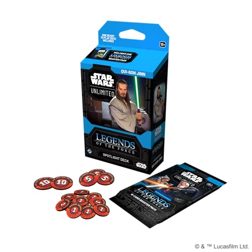 Spotlight Deck Asmodee Star Wars: Unlimited Legends Of The Force Qui gon Jinn 50 card Deck 20 Min - vue 3
