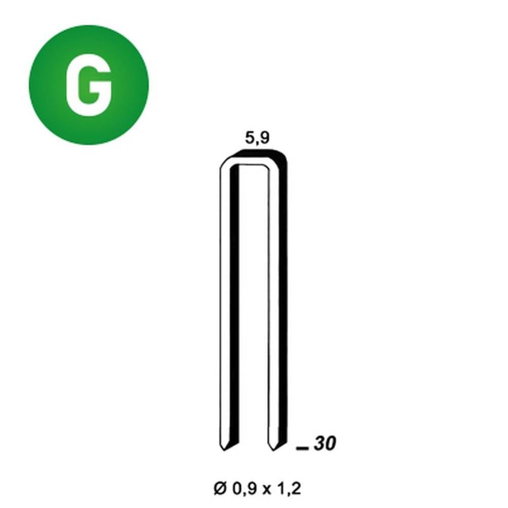 5 200 Agrafes Es-30 - Galvanisées - 5.9x30x0.9x1.2 mm - D-Work