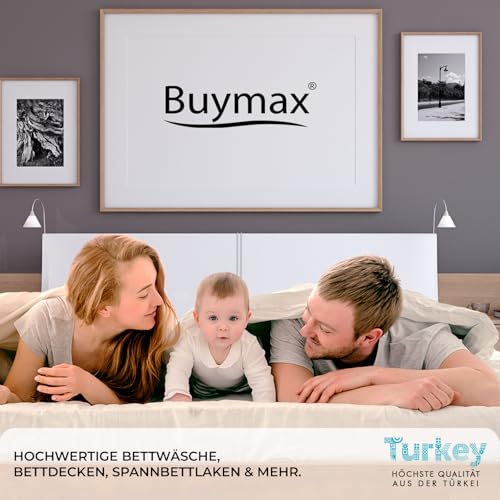 Foto von Buymax® Spannbettlaken 90x200cm Baumwolle 100% Spannbetttuch Bettlaken Jersey, Matratzenhöhe bis 25 cm, Farbe Anthrazit