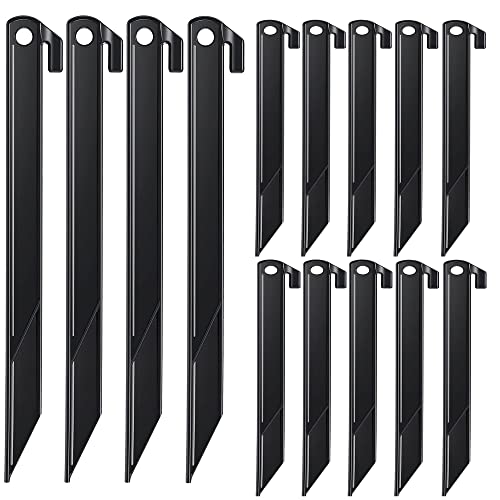 Aoipend 16 Pcs Plastic Stakes 12 inch Heavy Duty Tent Stakes, Replacement Inflatables Stakes, Outdoor Yard Ground Anchor for Christmas...