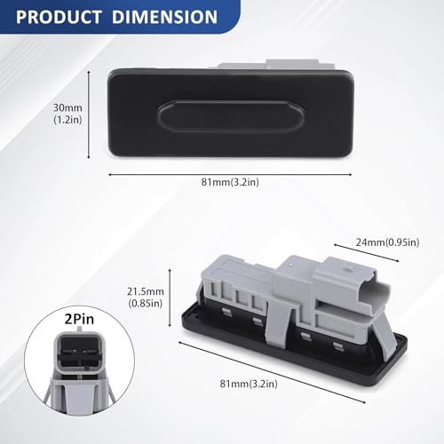 Bouton d'ouverture de hayon pour charger le coffre du Dacia Duster II de 2016-2025 - 5