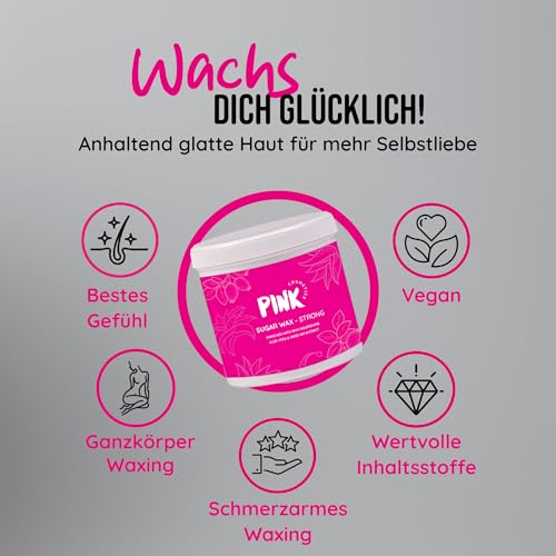Pink Cosmetics Zuckerpaste Strong Waxing Haarentfernung 500g – Sugar Paste Sugaring Enthaarung für den gesamten Körper Studio Qualität