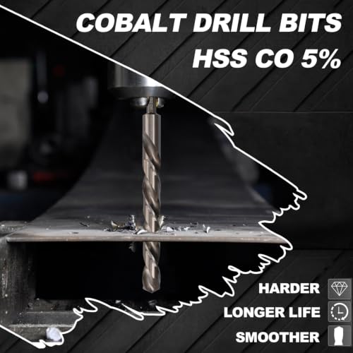 1/2 inch Drill Bit for Metal and Hard Steel (2Pcs), Hex Shank, M35 Cobalt by Sinyeenglon - Used condition - Image 5