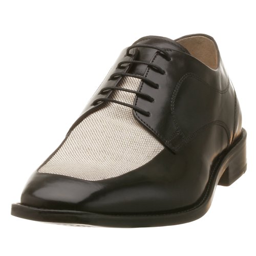 Image of Florsheim Men's Norton Linen Moc Toe Oxford,Blk Lthr /Linen Plug,8.5 EEE