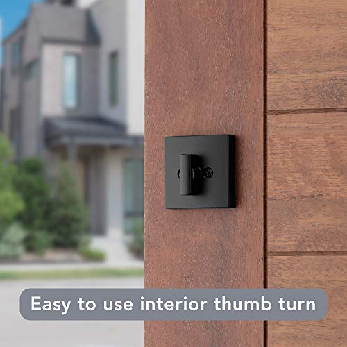 Baldwin Spyglass, Single Cylinder Front Door Deadbolt Featuring Smartkey Re-Key Technology And Microban Protection, In Matte Black #TOP4