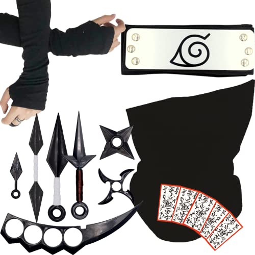 Combo c/Bandana Naruto Kit Kunai + Luva e Balaclava Kakashi